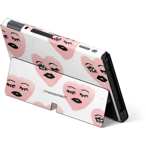 Bouffants and Broken Hearts Winking Hearts Nintendo Switch OLED (2021) Skin